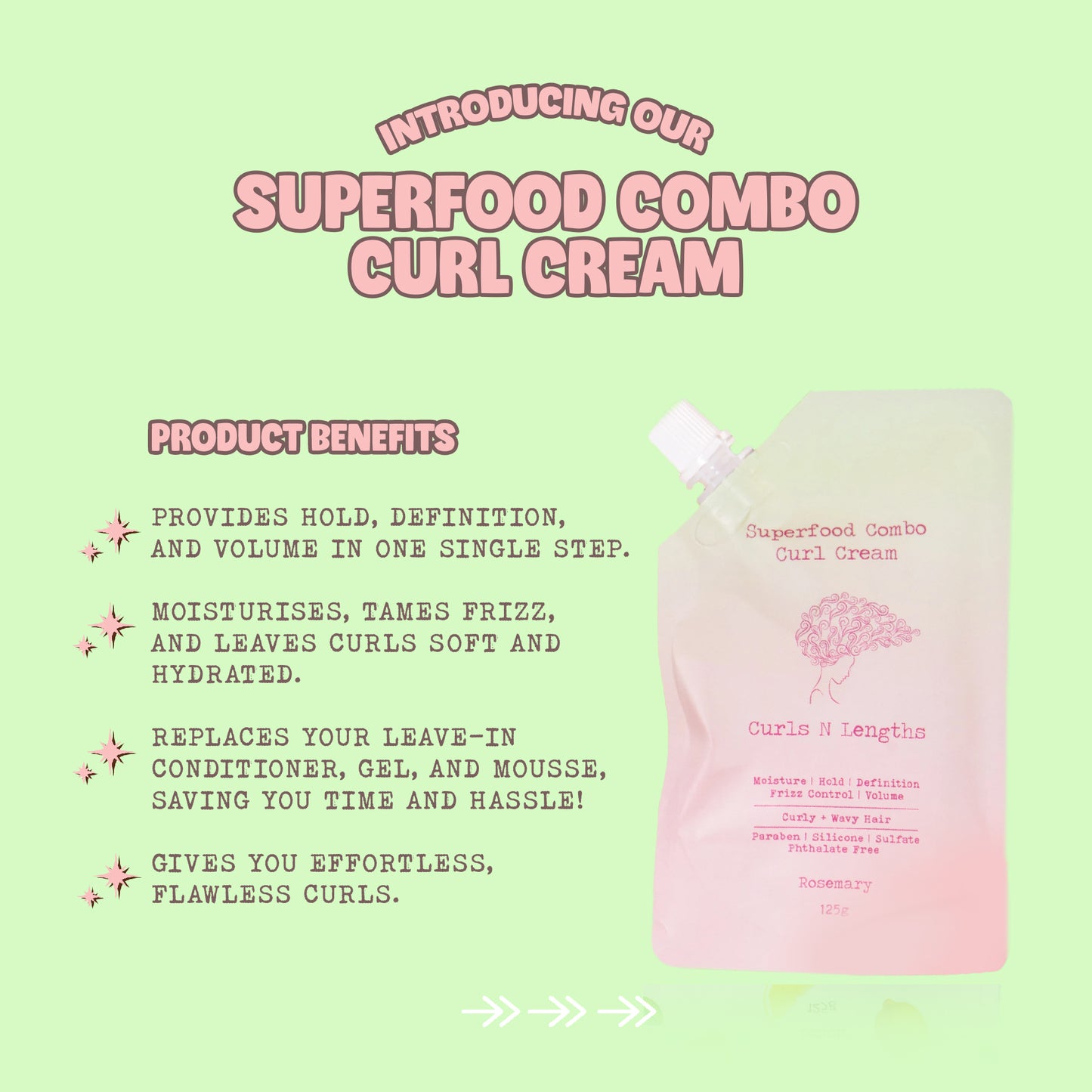 Superfood curl cream for wavy hair