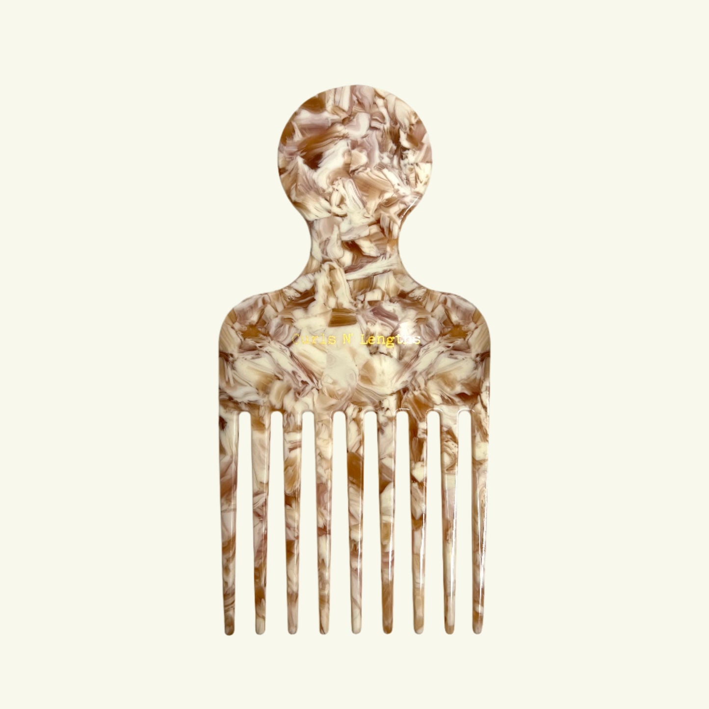 Eco-friendly none plastic Afro pick for curly hair detangling

