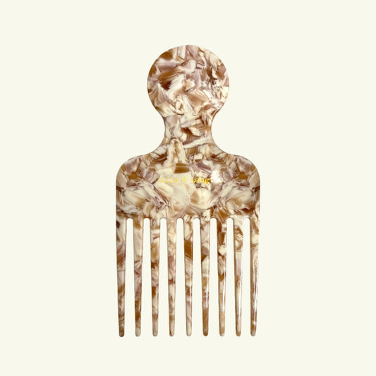 Eco-friendly none plastic Afro pick for curly hair detangling

